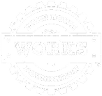 Logo of Mike Rowe Works Foundation with gear-shaped border and bold text.